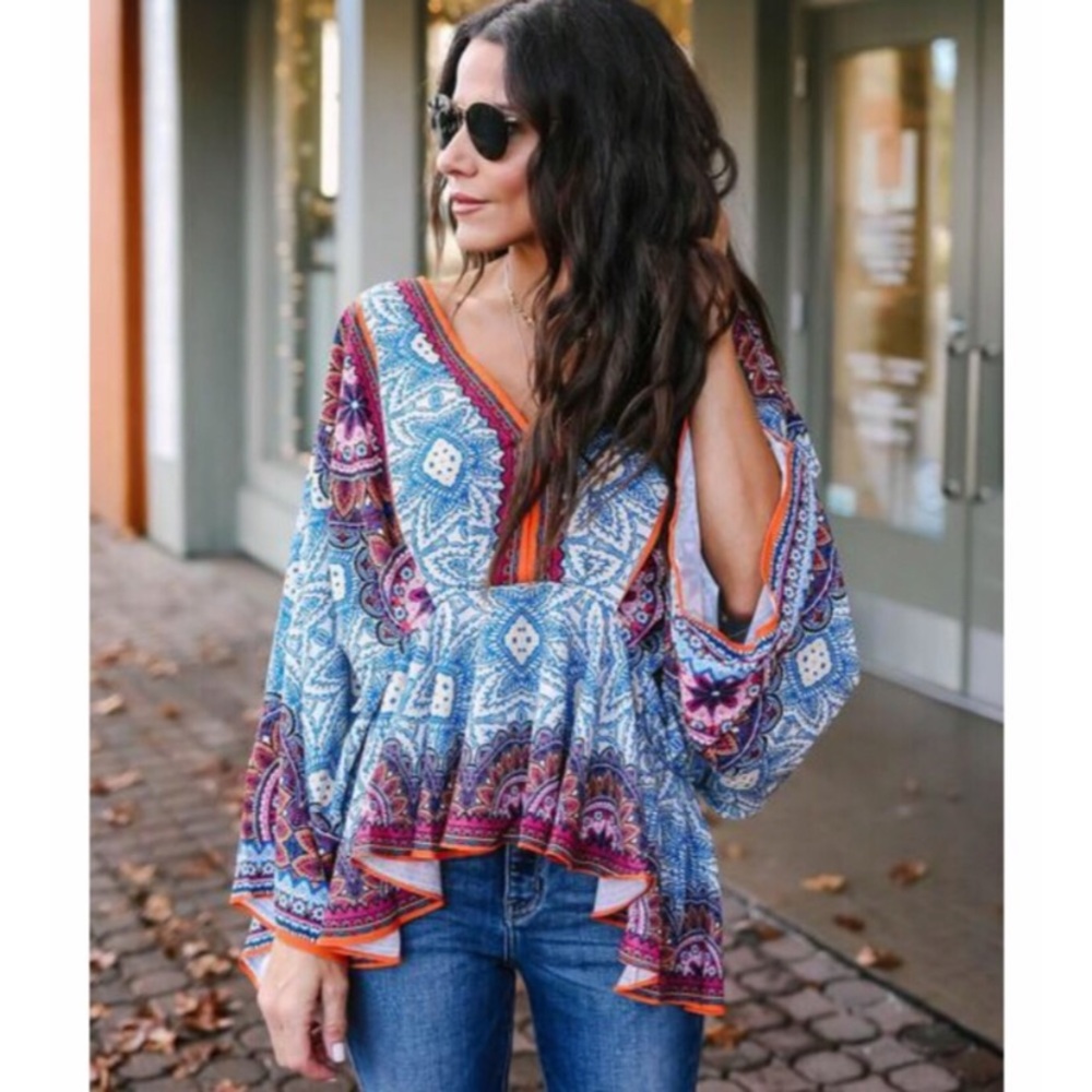 Vici Lanai Paisley Kimono Top